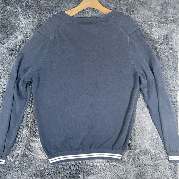 Brooks Brothers 346 Cardigan Sweater Size Large Navy Blue Long Sleeve Preppy - Picture 4 of 6